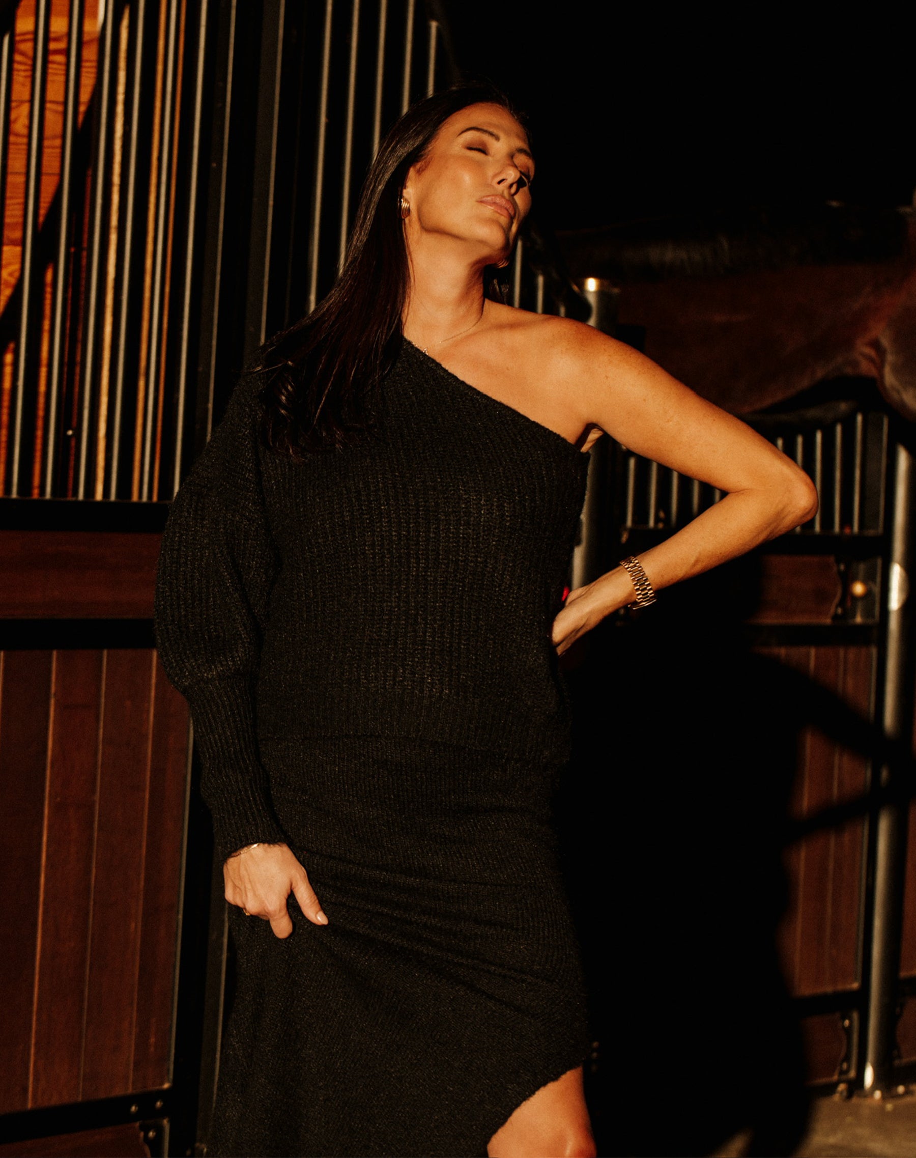 Victoria One Shoulder Knit Sweater