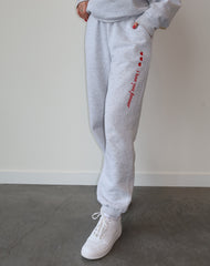 The "I LOVE YOU FOREVER" Oversized Joggers | Pebble Grey with Red