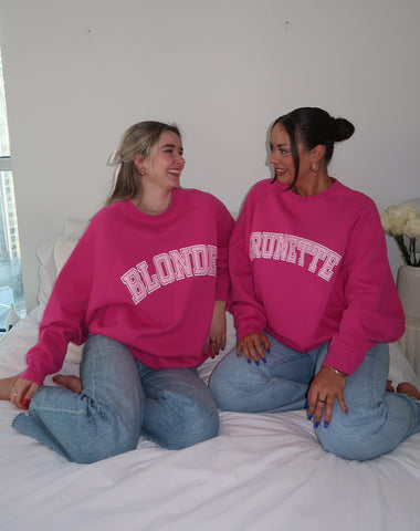 The "ALL OVER HEART" Big Sister Crew Neck Sweatshirt | Pebble Grey & Baby Pink