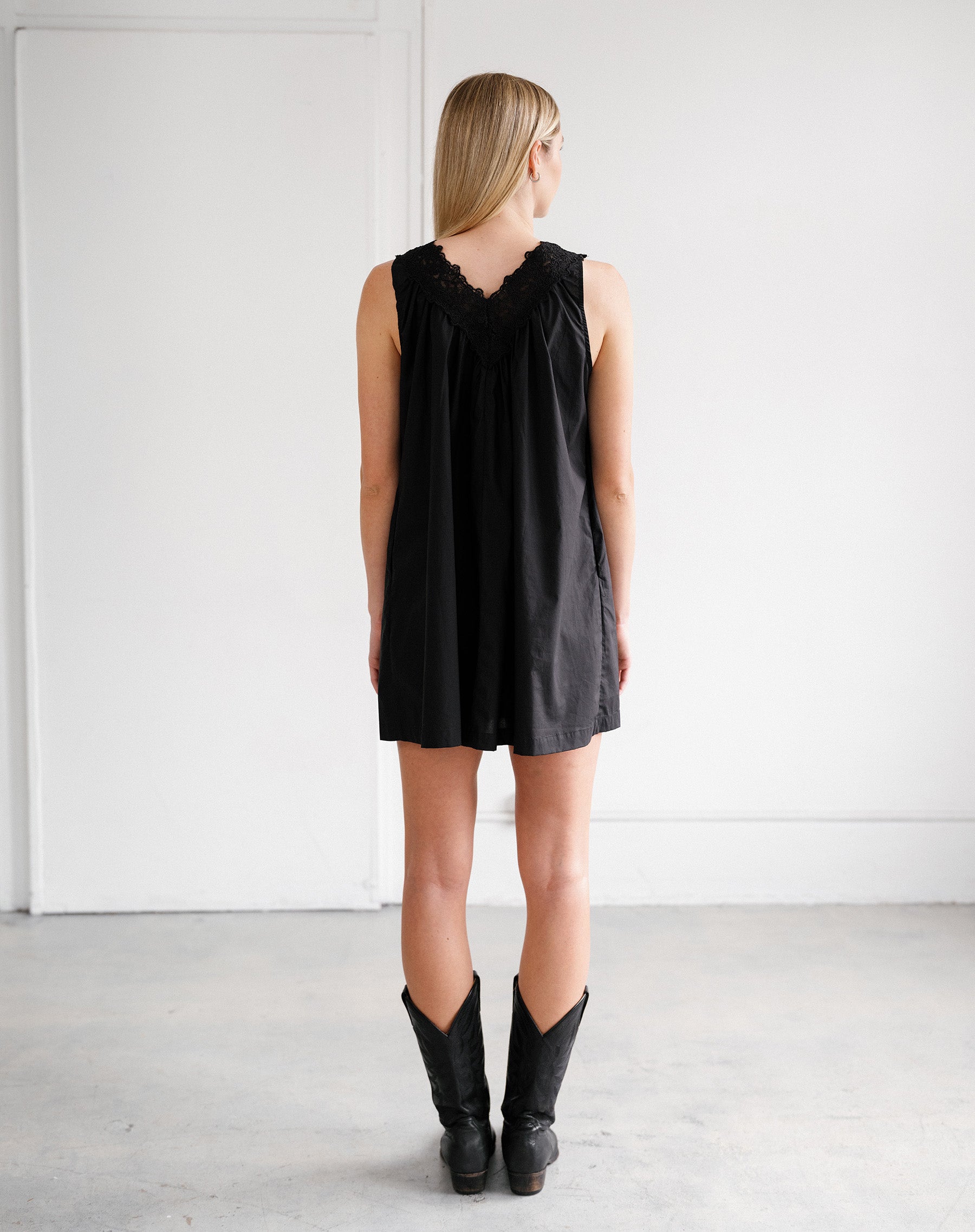 Lace Poplin Dress