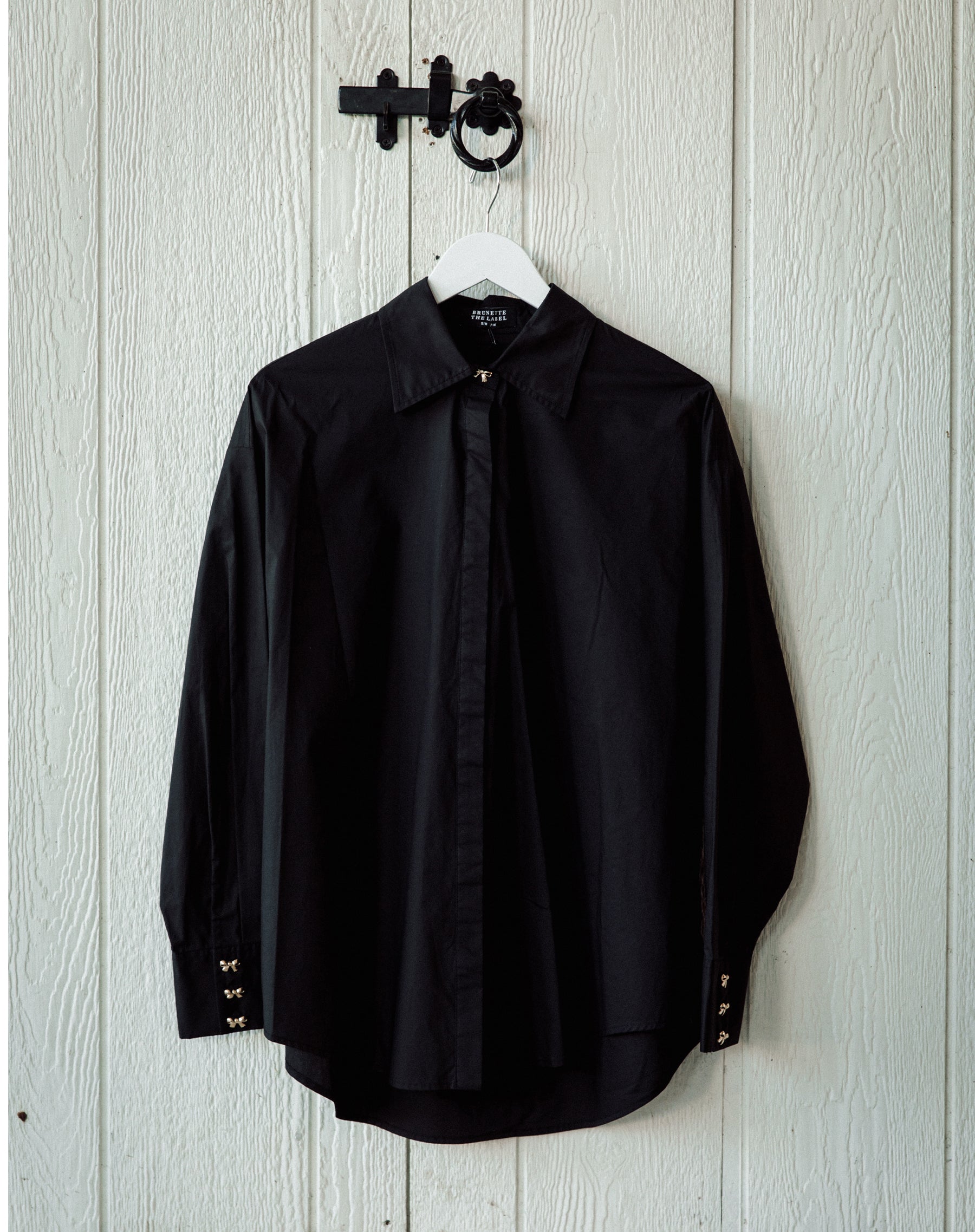 Poplin Bow Button Up Shirt