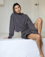 The Cropped Classic Hoodie | Washed Grey