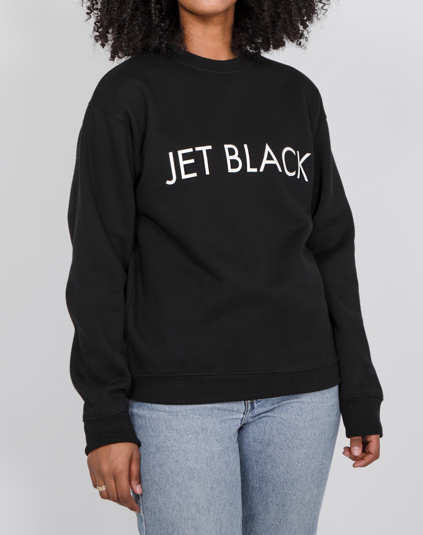 "Jet Black" Classic Crew Neck Sweatshirt | Black