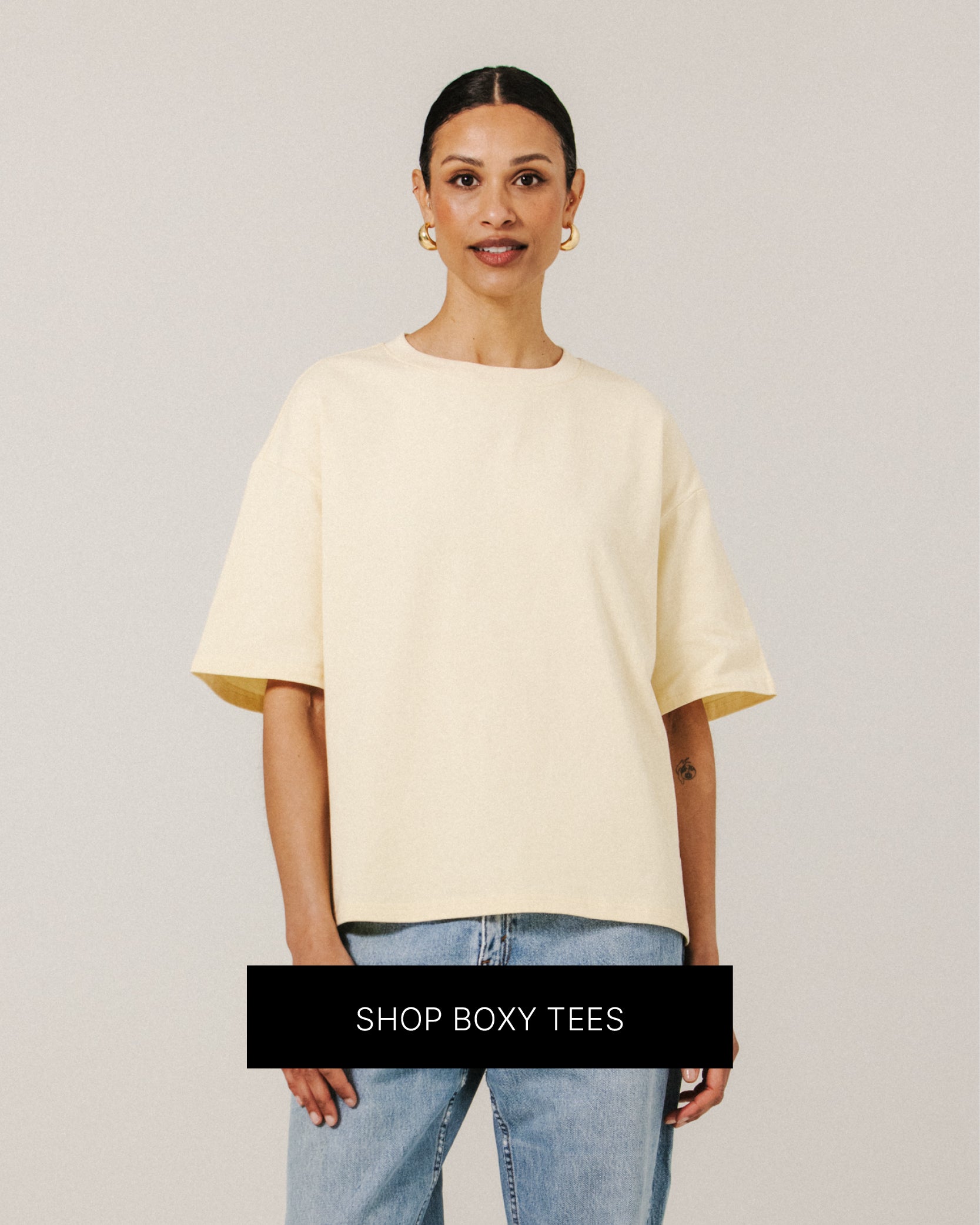 Boxy Rapper Tee Boxy Tees – BRUNETTE The Label