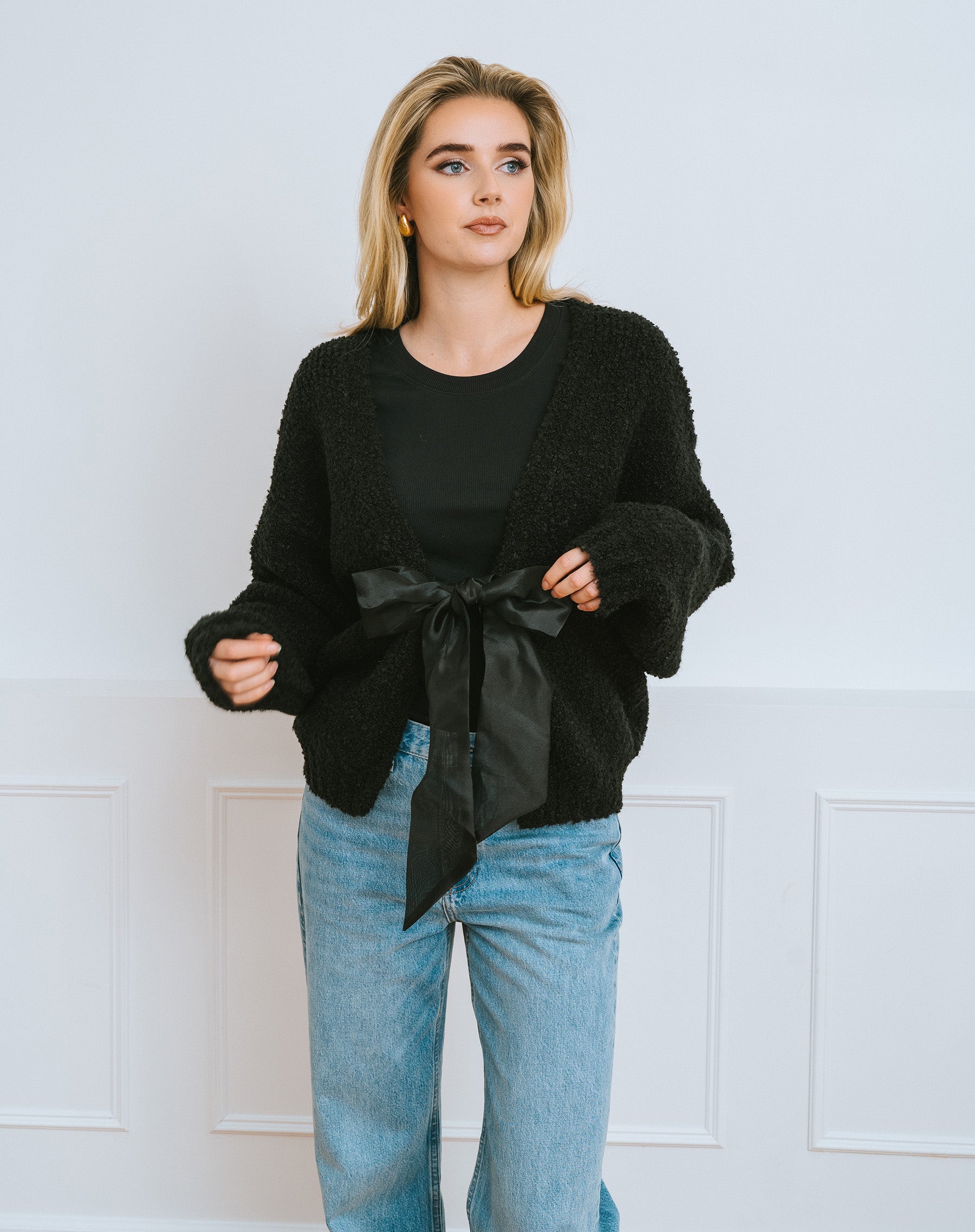 Elsa Bow Cardigan – BRUNETTE The Label