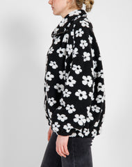 The "ALL OVER DAISY" Sherpa Jacket | Black & White