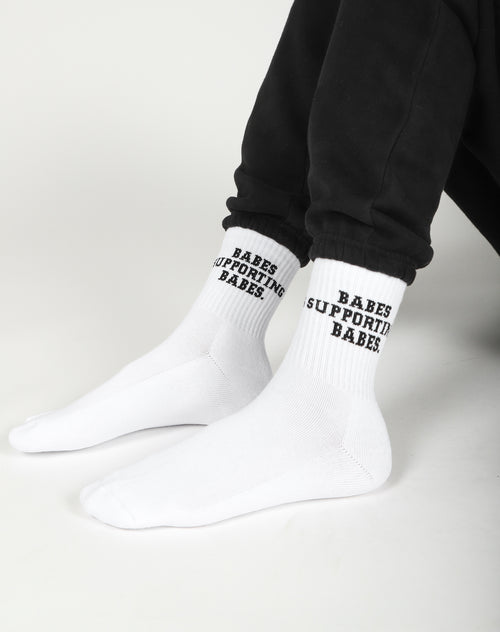 'Babes Supporting Babes' Sock | White