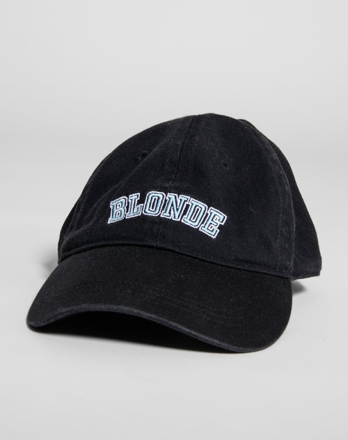 The "BLONDE" Baseball Cap | Black Denim