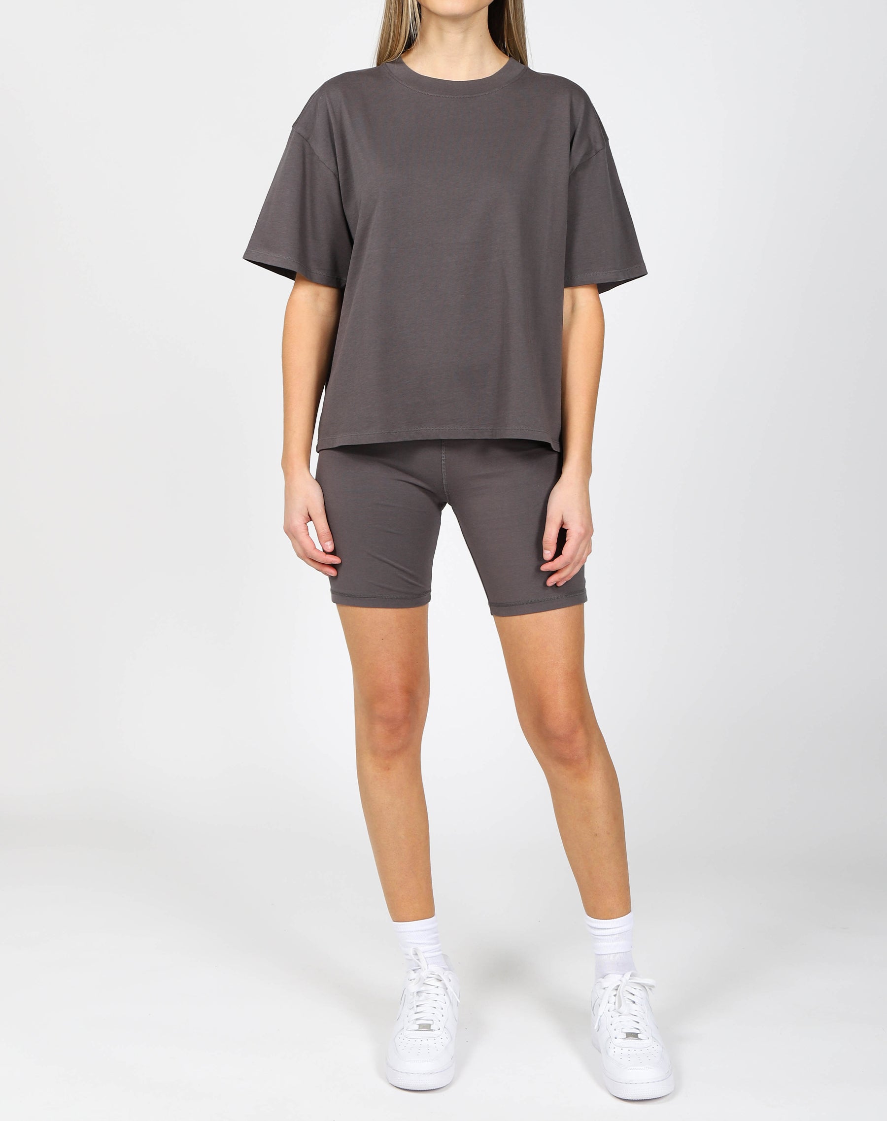 The Boxy Crew Neck Tee | Washed Grey