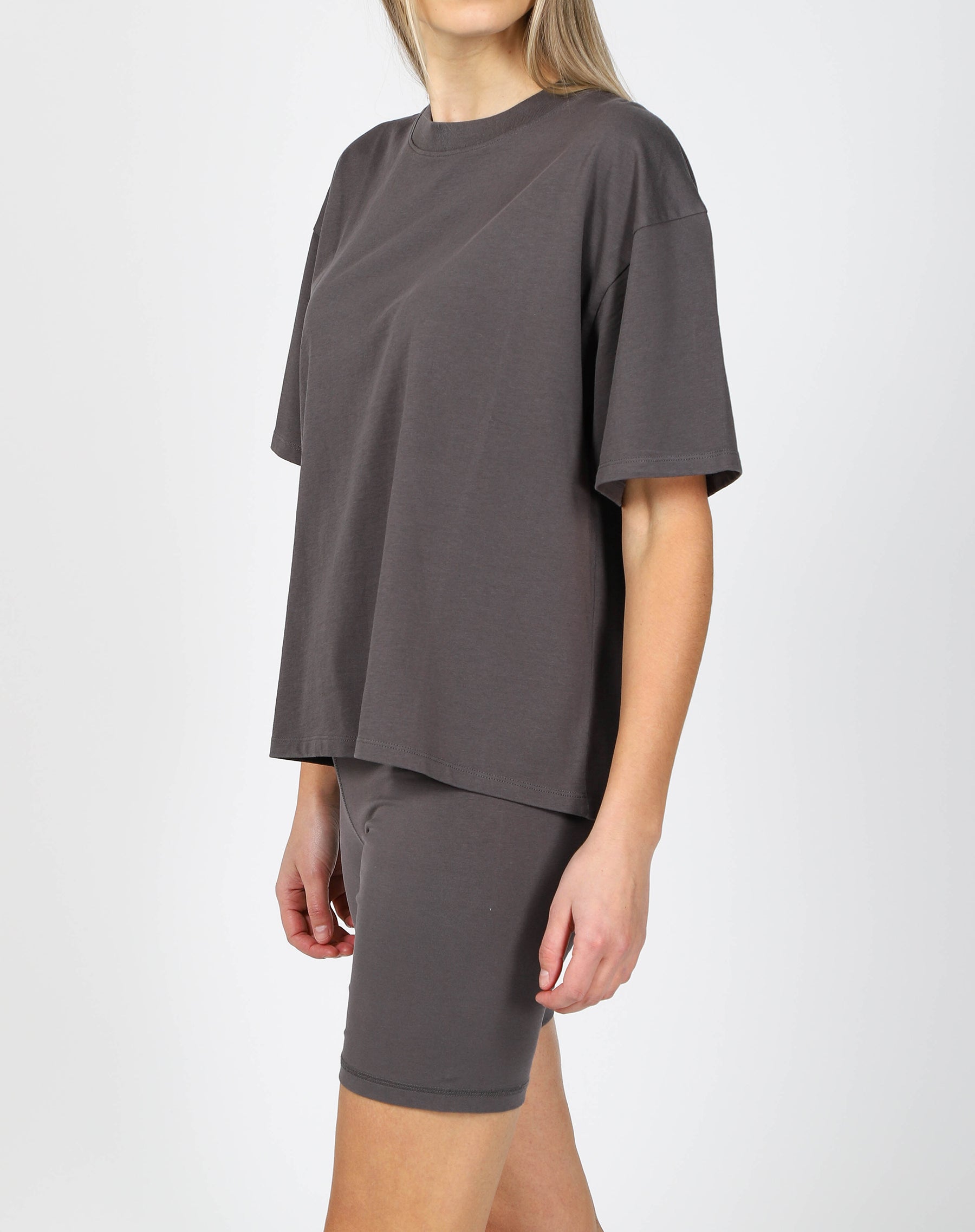 The Boxy Crew Neck Tee | Washed Grey