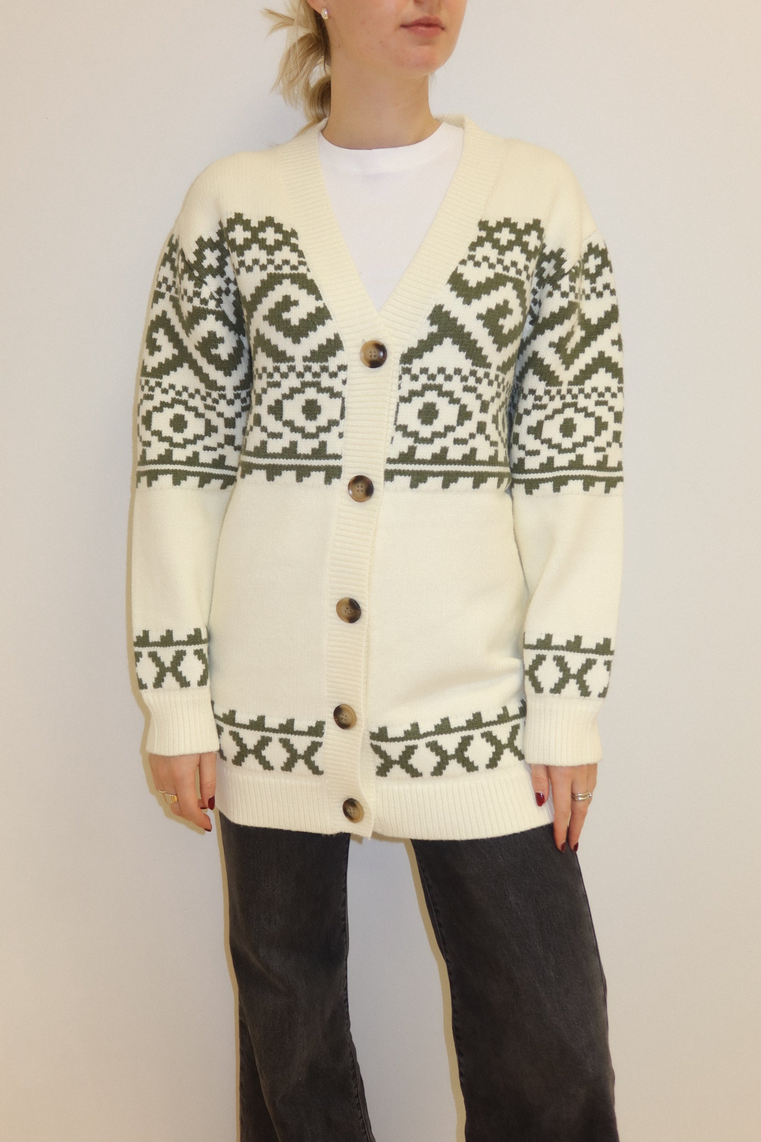 Fair Isle Knit Cardigan