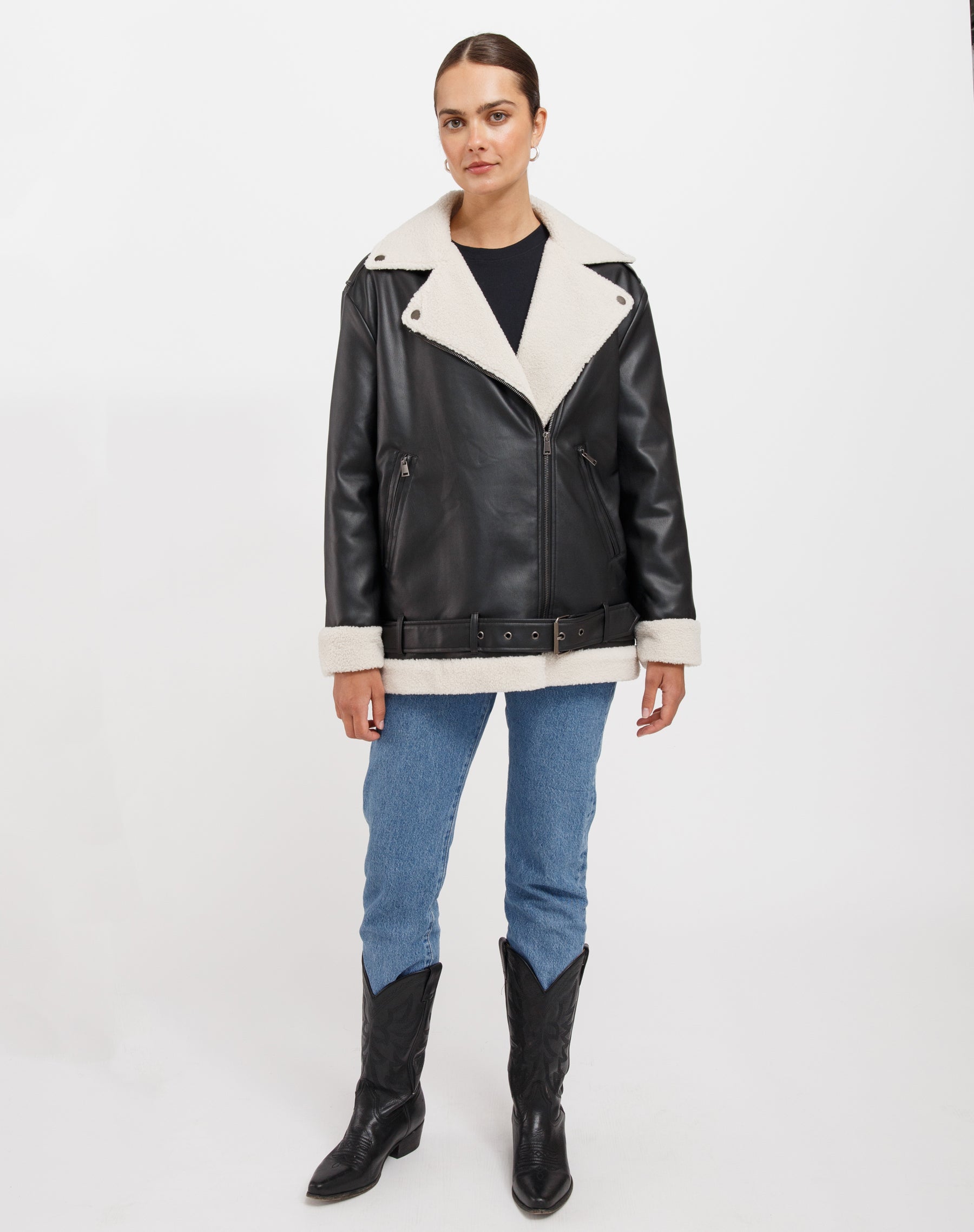 Florence Shearling Vegan Leather Jacket