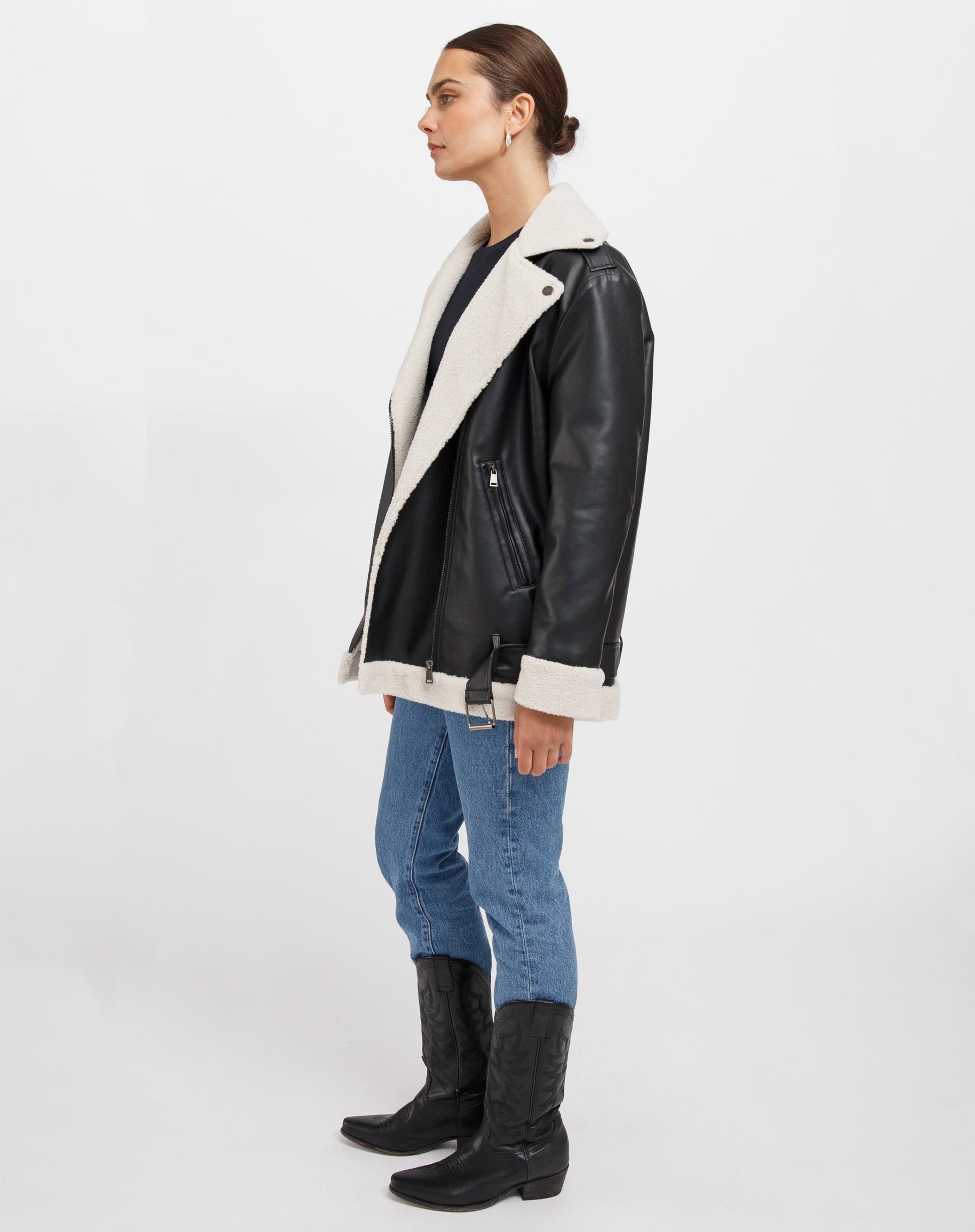 Florence Shearling Vegan Leather Jacket