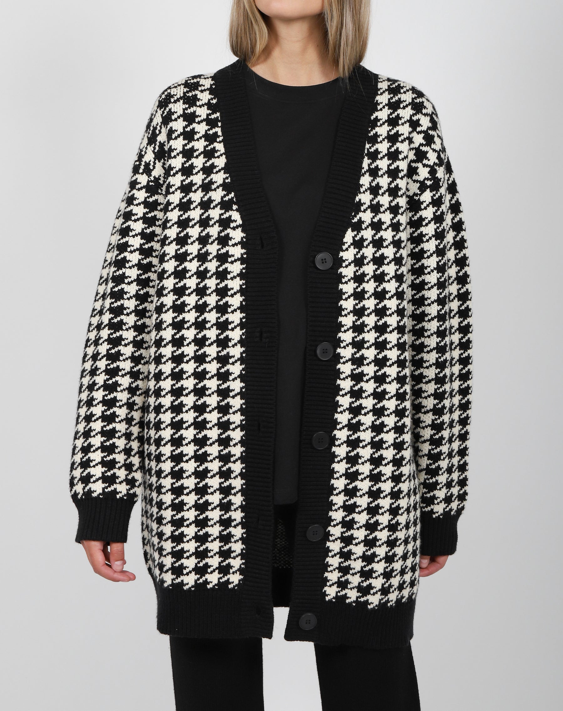 The Houndstooth Oversized Knit Cardigan | Houndstooth