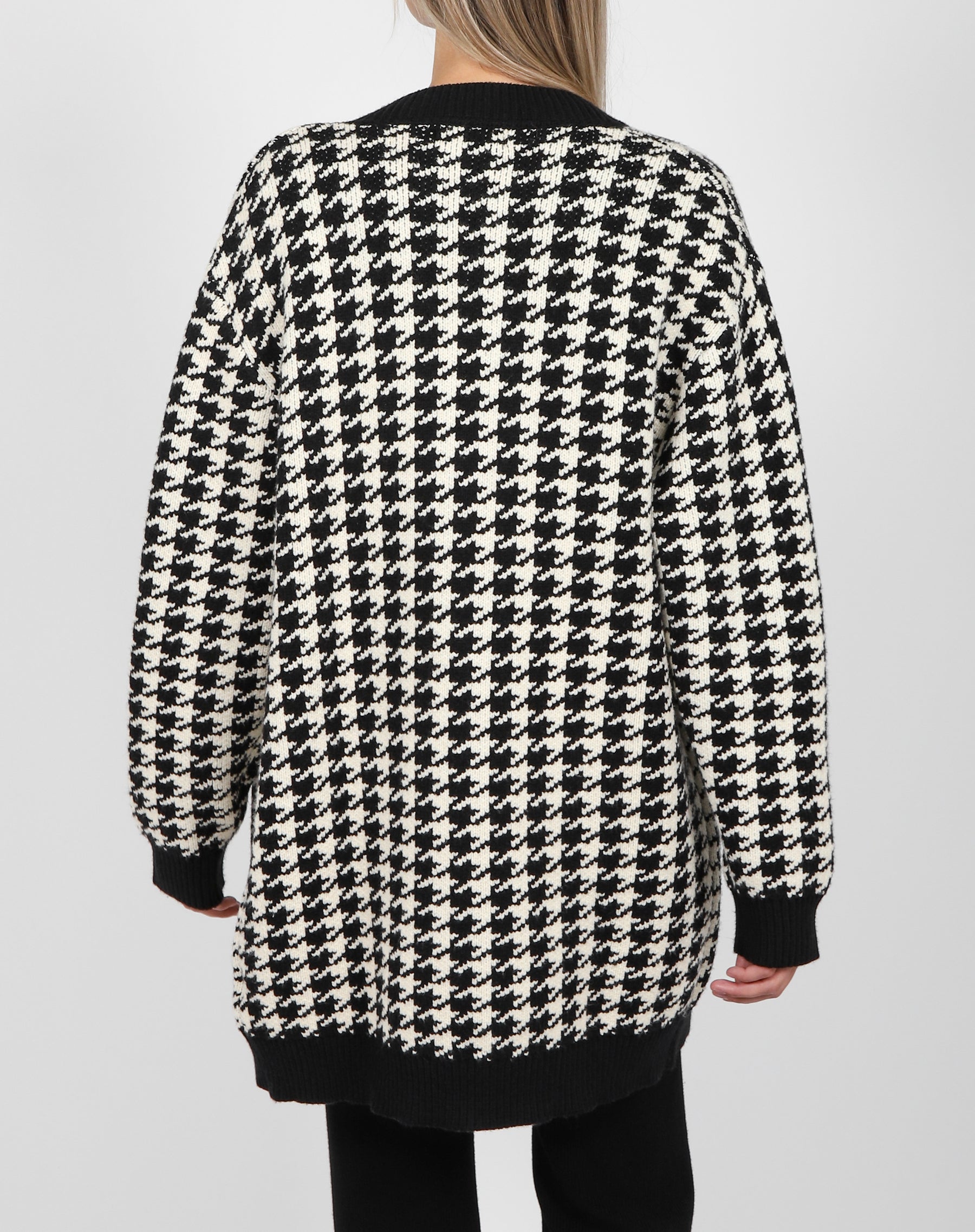 The Houndstooth Oversized Knit Cardigan | Houndstooth