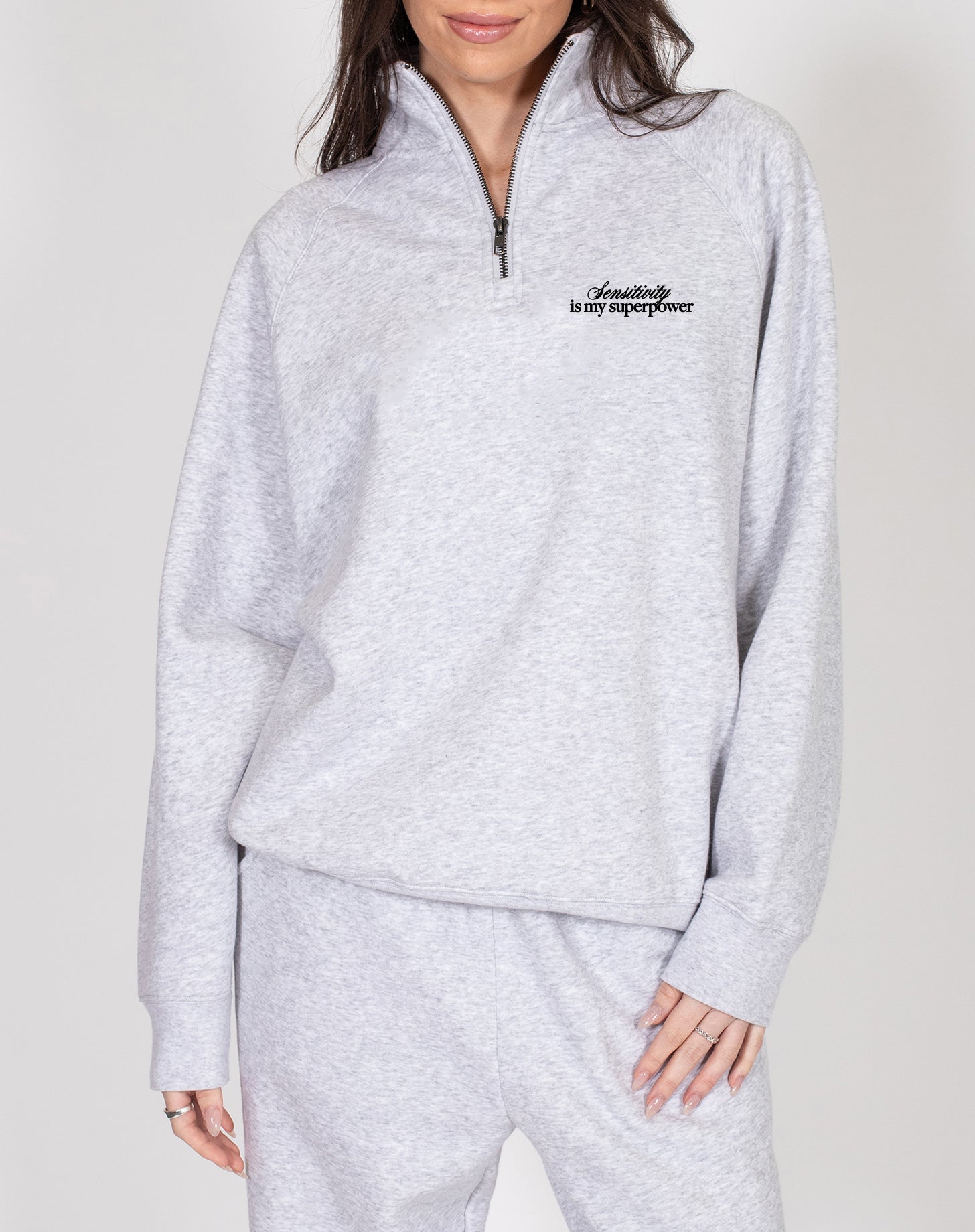 "Sensitivity is My Superpower" Not Your Boyfriend's Half-Zip Sweatshirt