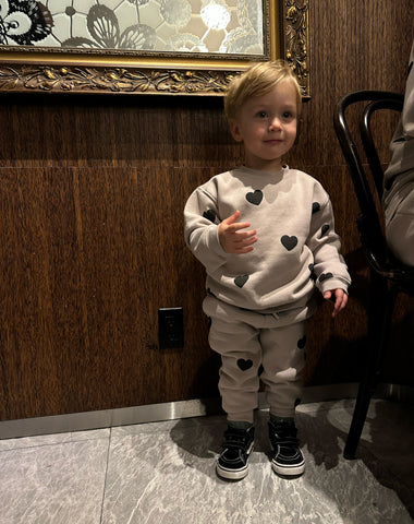 The "ALL OVER HEART" Little Babes Jogger | Oyster