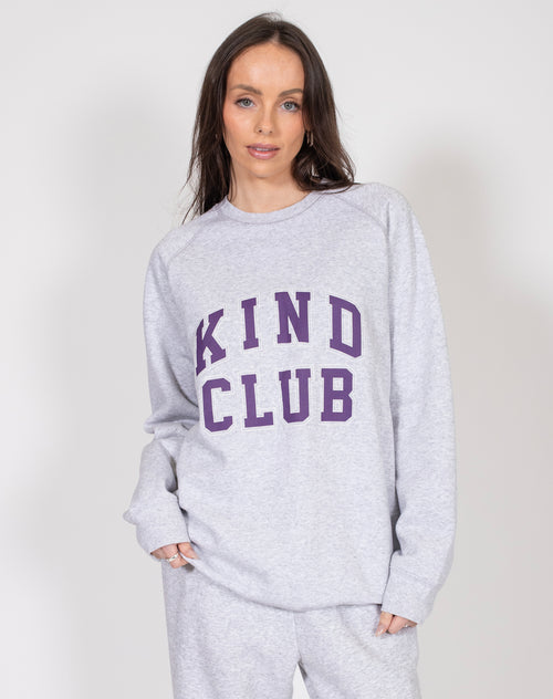 The "KIND CLUB" Big Sister Crew Neck Sweatshirt | Pebble Grey