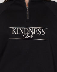 The "KINDNESS CLUB" Not Your Boyfriend's Half Zip Sweater | Black