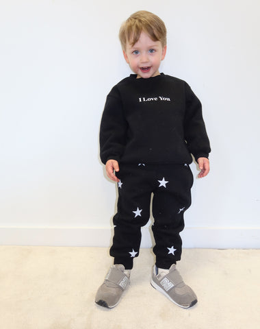 'All Over Stars' Little Babes Jogger  | Pebble Grey