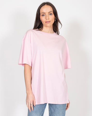 The Ribbed Fitted Tee | Pink Smoke