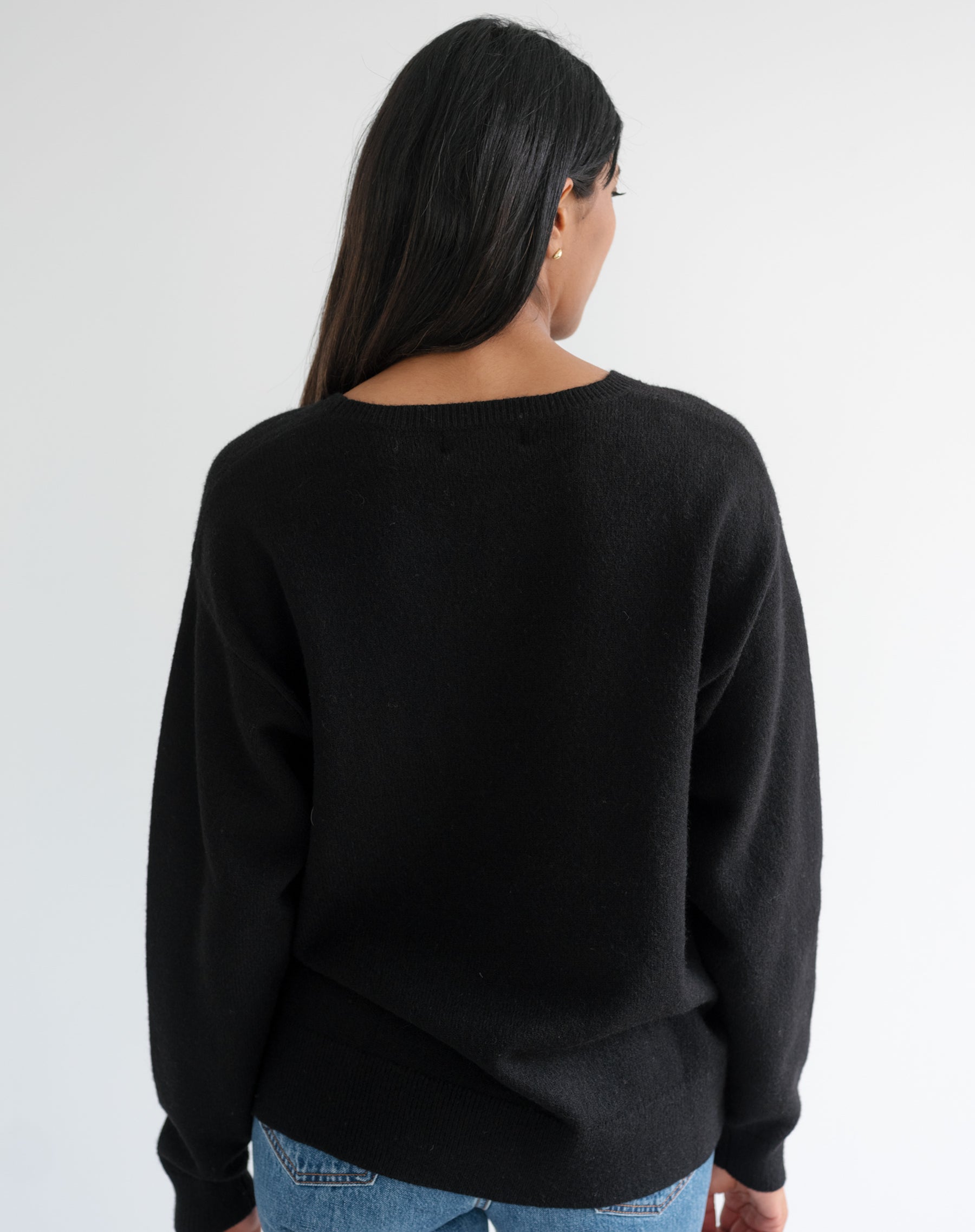 louren big silhouette knit pullover ブラック louren big silhouette knit pullover ブラック｜Yahoo!フリマ（旧