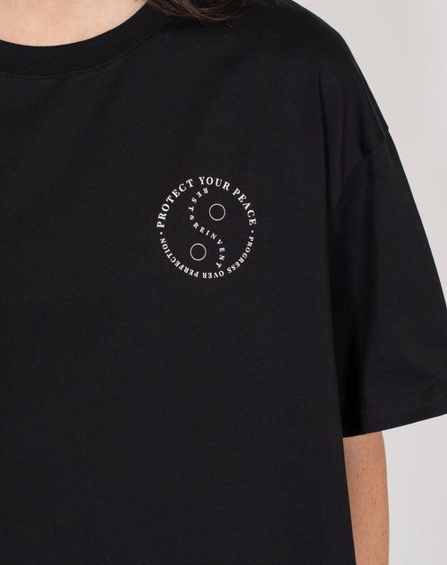 The "PROTECT YOUR PEACE" Boxy Crew Neck Tee | Black