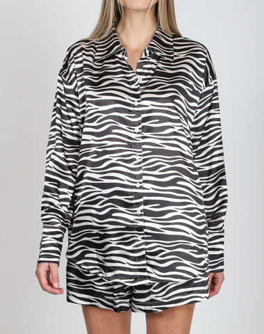 The "HELENA" Silk Maxi Slip Dress | Zebra