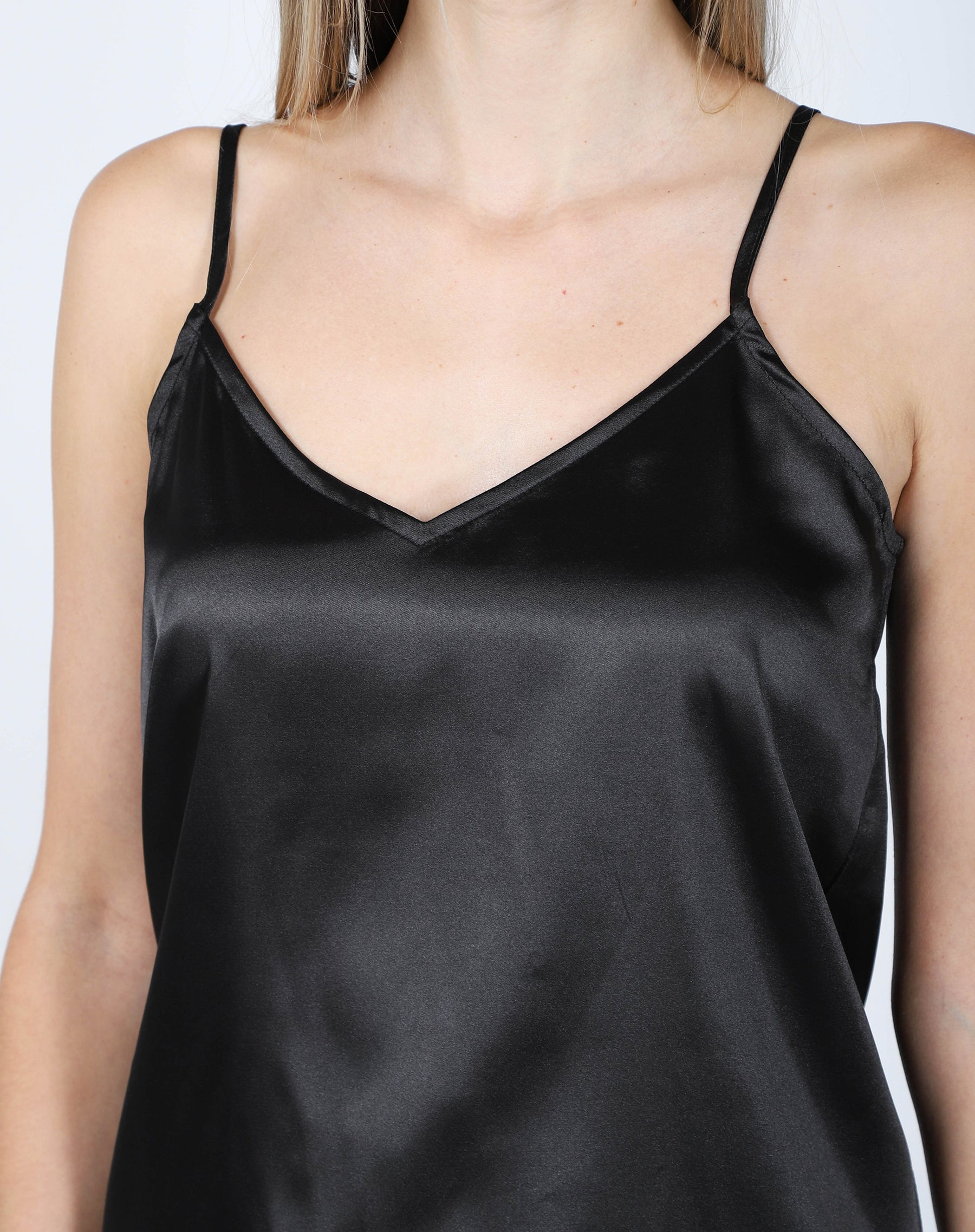 The DIANA Silk Camisole  True Black – BRUNETTE The Label