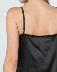 The DIANA Silk Camisole  True Black – BRUNETTE The Label