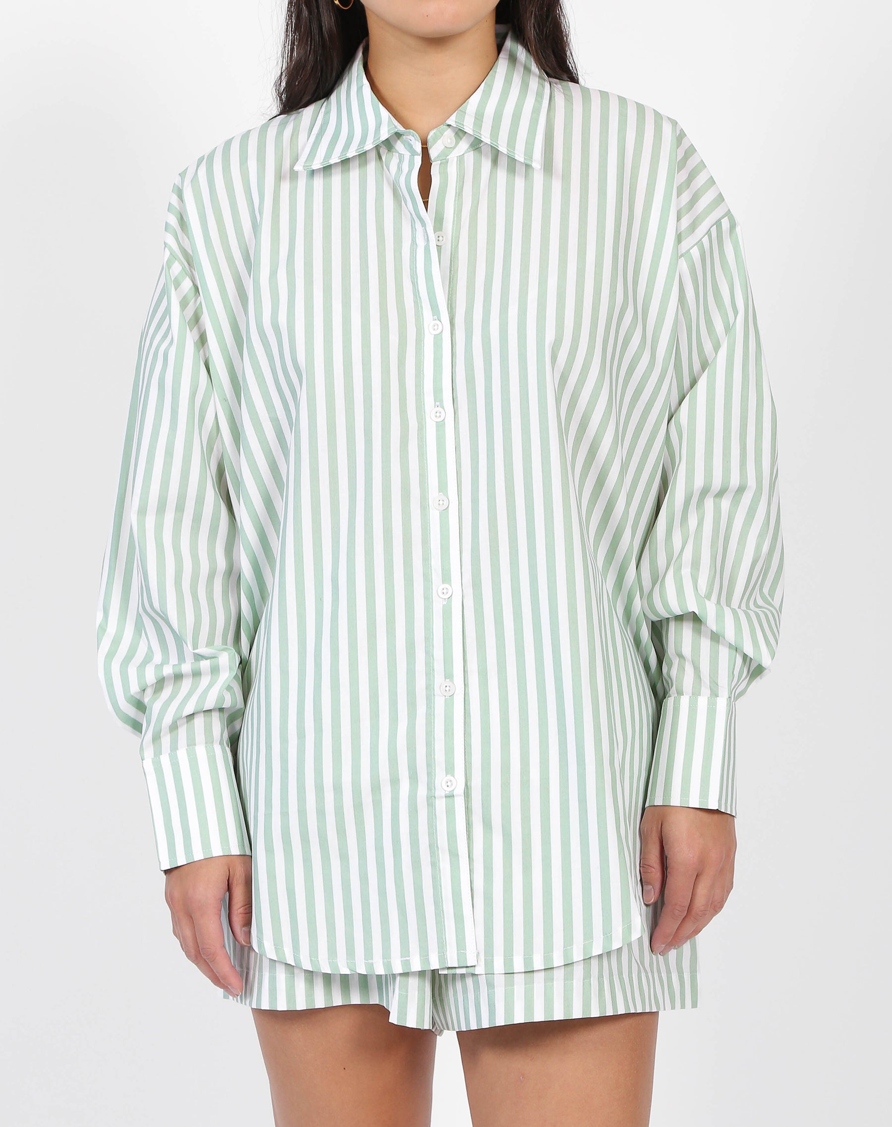 Striped Button Up Shirt | Sage