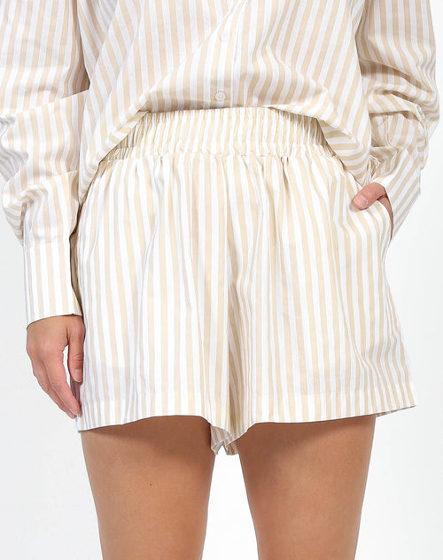 Striped Short | Almond Milk