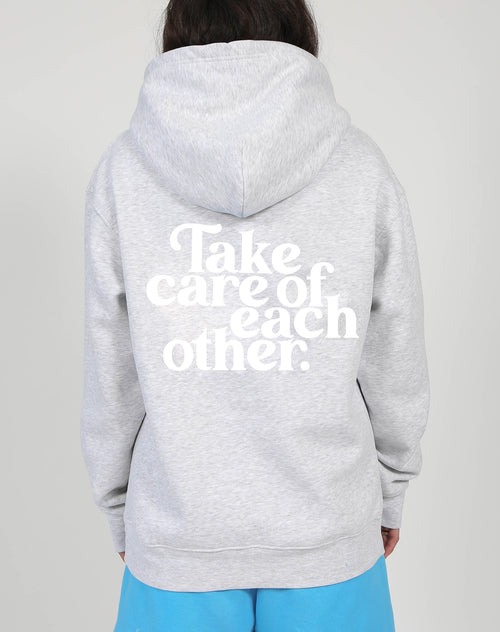 The "TAKE CARE OF EACH OTHER" Classic Hoodie | Pebble Grey