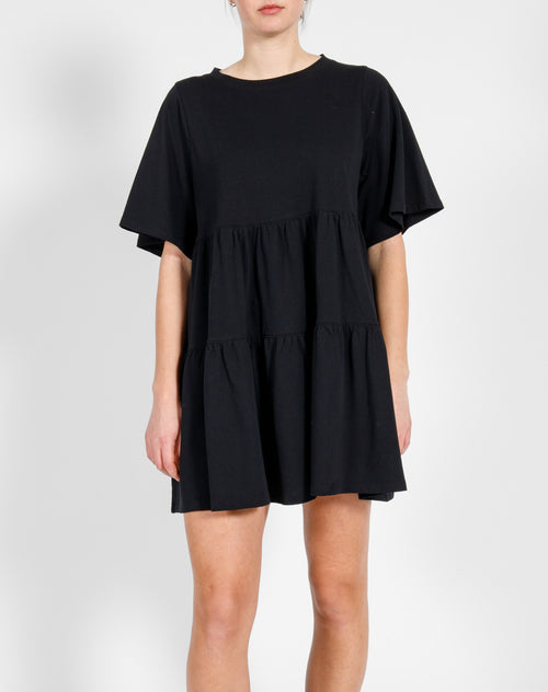 Tiered T-shirt Dress | Black