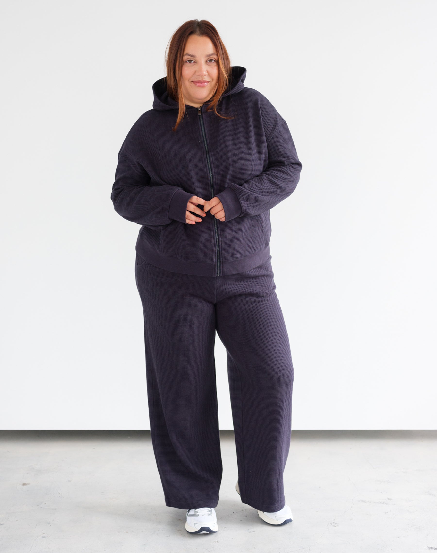Waffle Full Zip Hoodie – BRUNETTE The Label