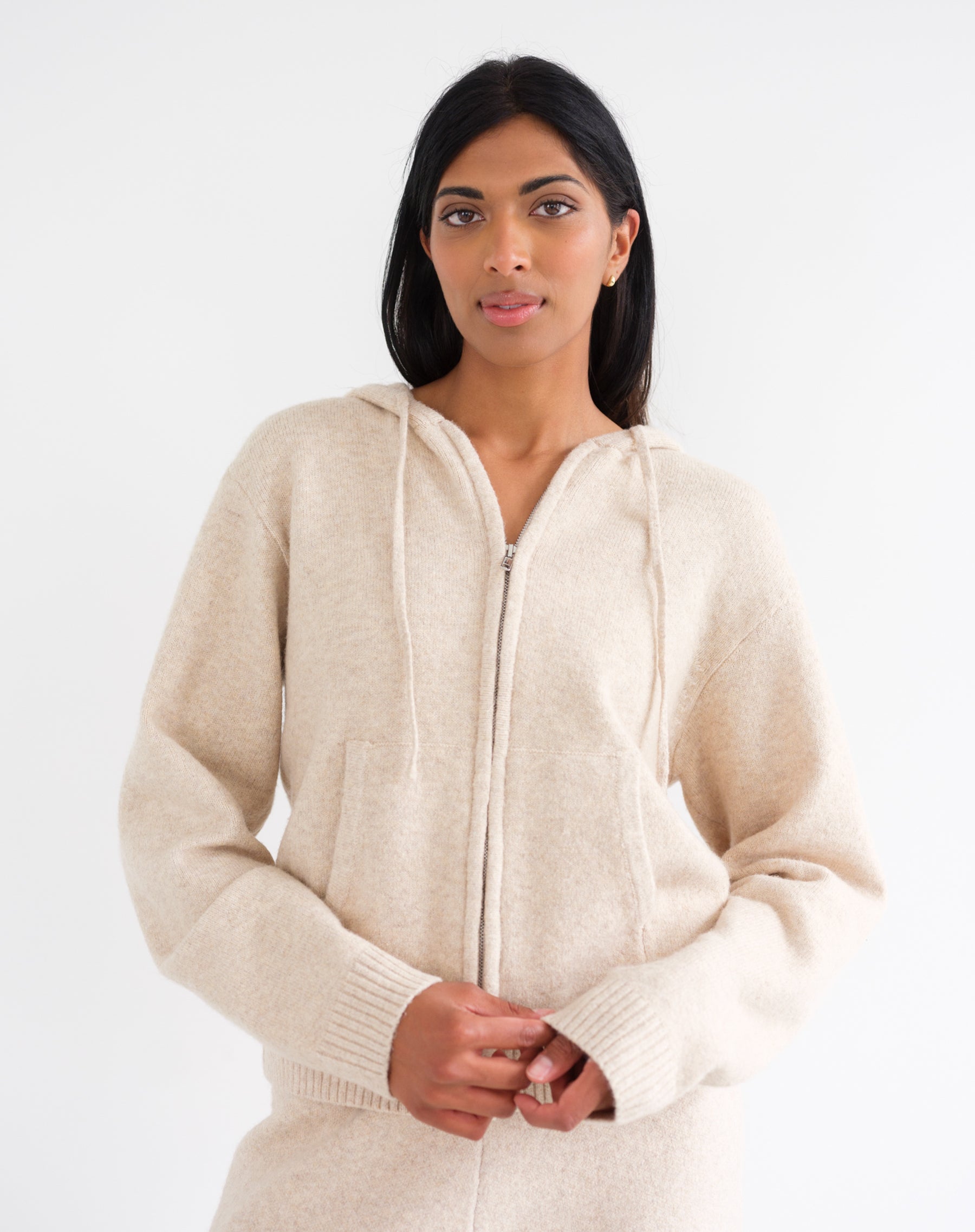 Full Zip Knit Sweater – BRUNETTE The Label