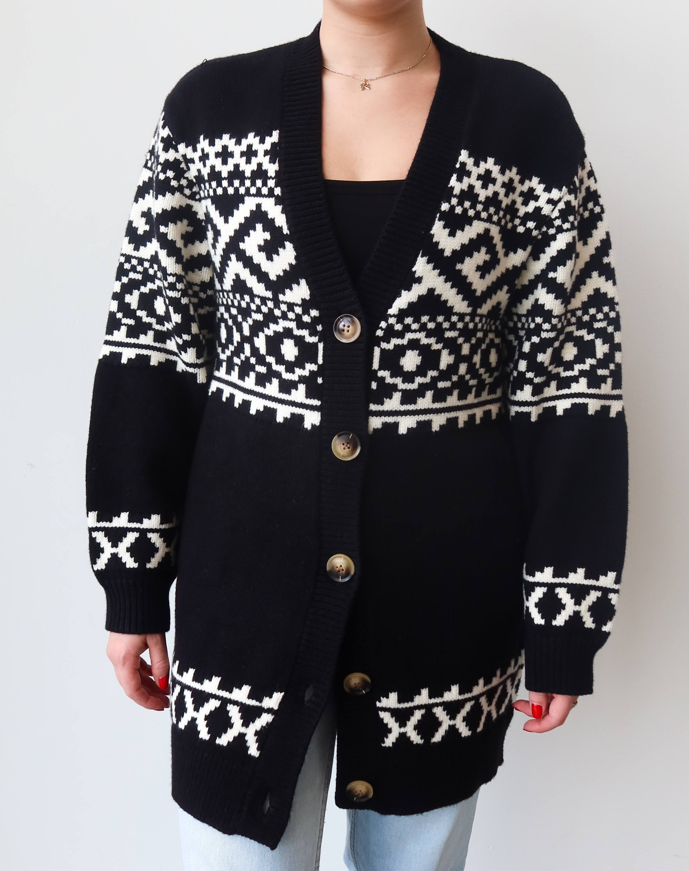 Fair Isle Knit Cardigan