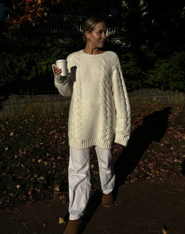 Fair Isle Knit Sweater | Cream