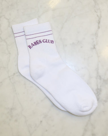 The "BABES CLUB" Socks | White