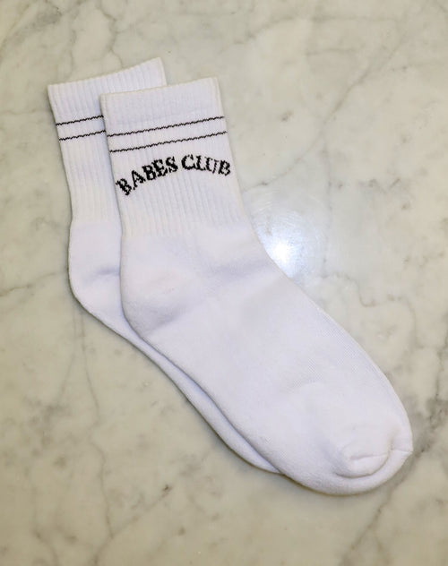 The "BABES CLUB" Socks | White
