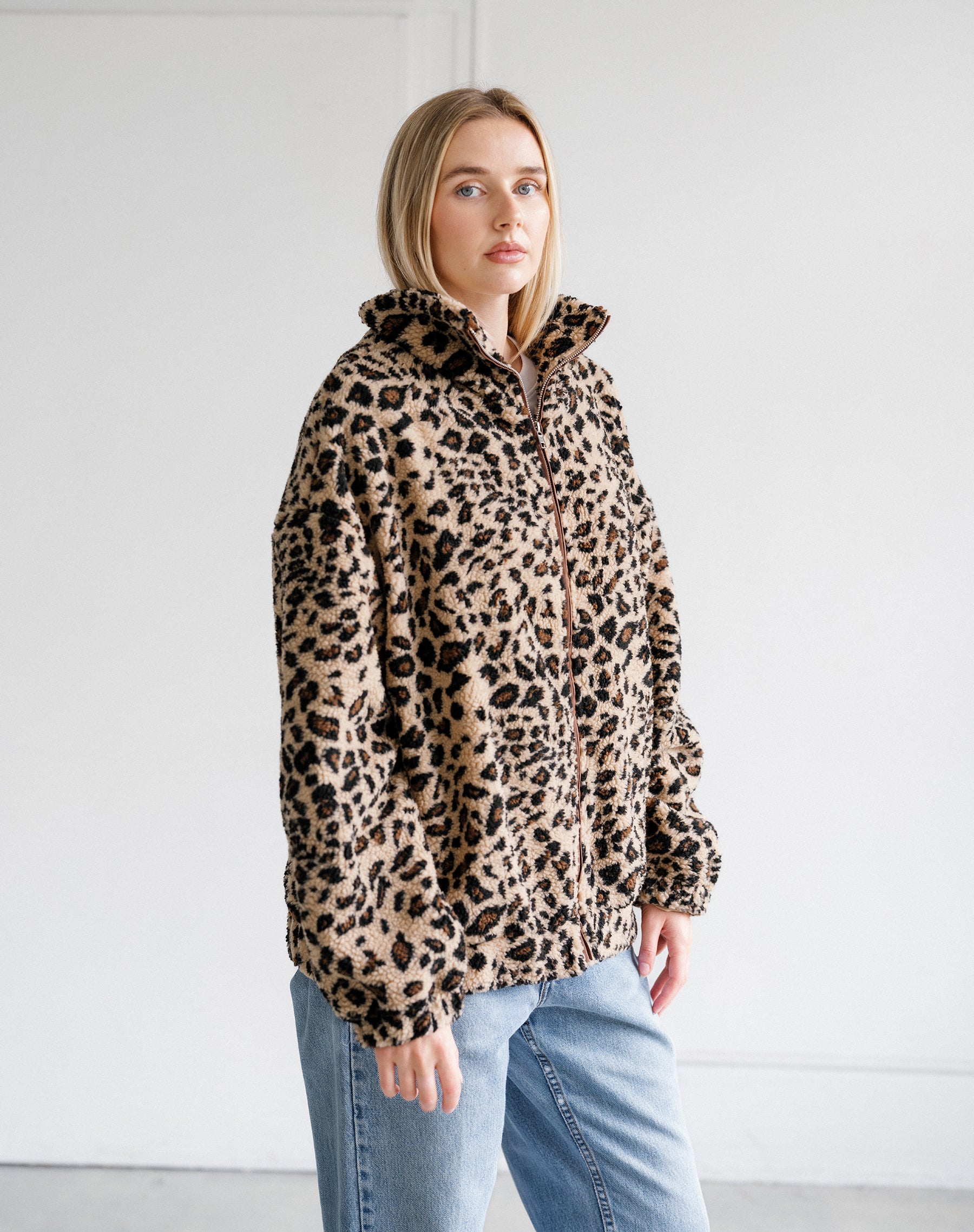 Leopard Sherpa Jacket
