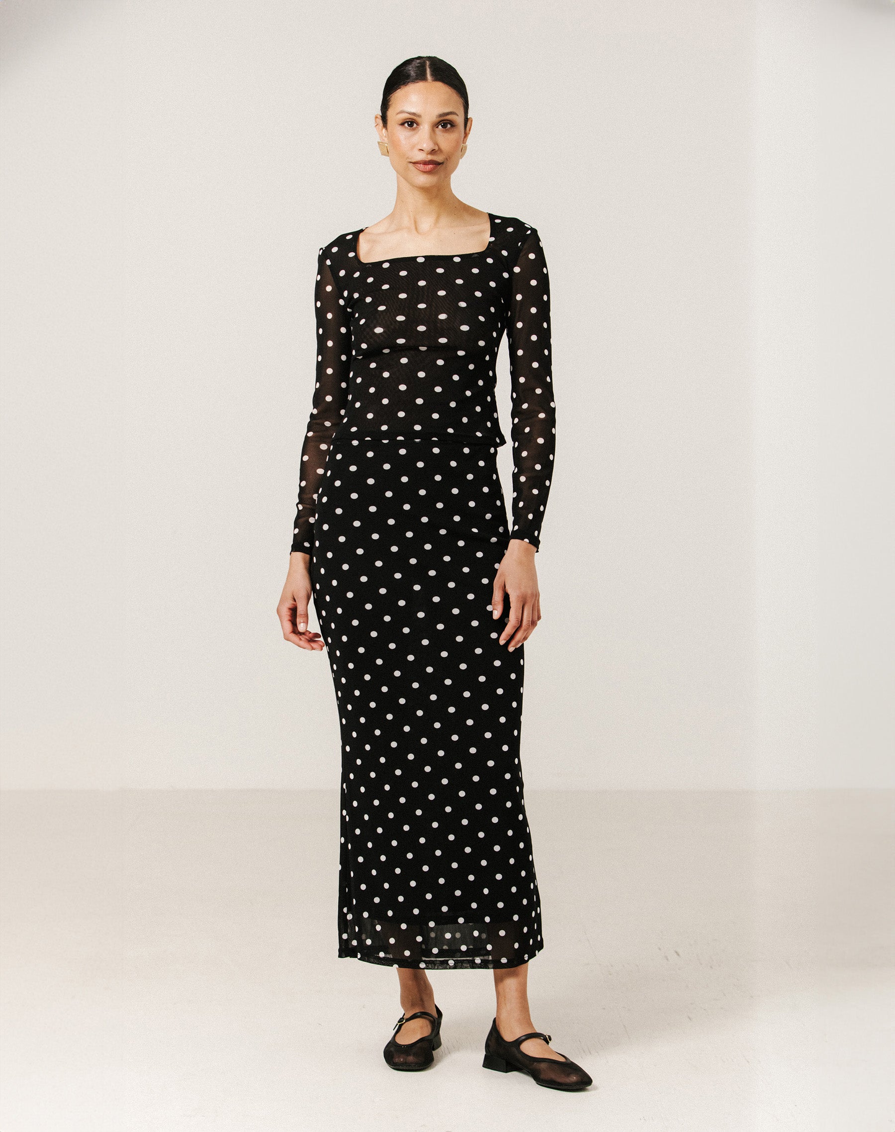 Mesh Maxi Tube Skirt