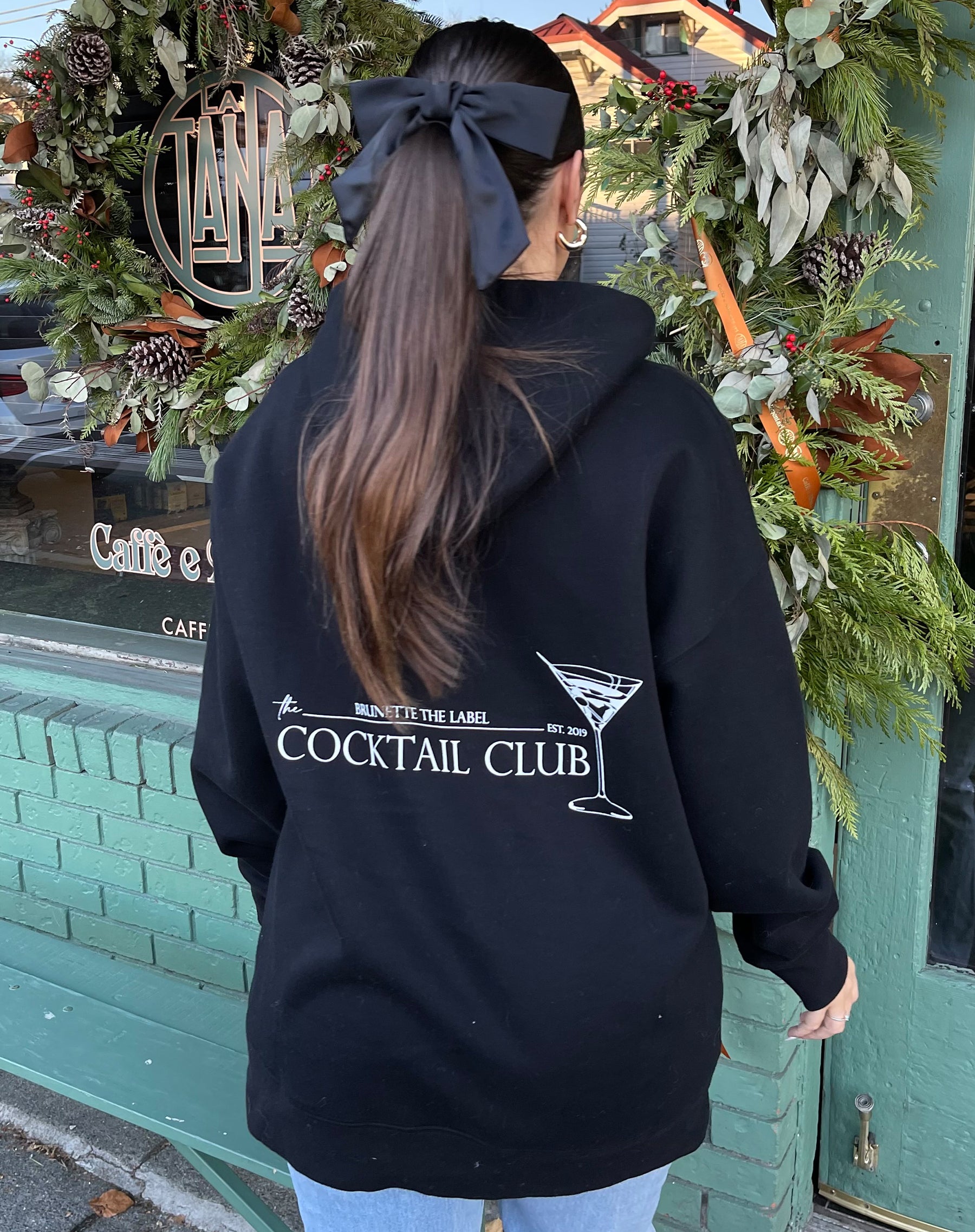 The Cocktail Club Big Sister Hoodie Black BRUNETTE The Label