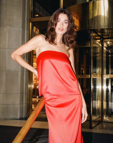The 'Naomi' Satin Mini Slip Dress | Crimson