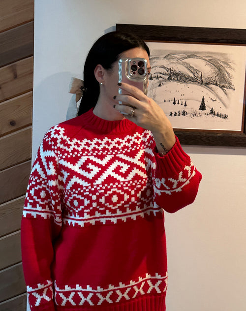 The Fair Isle Knit Sweater | Crimson