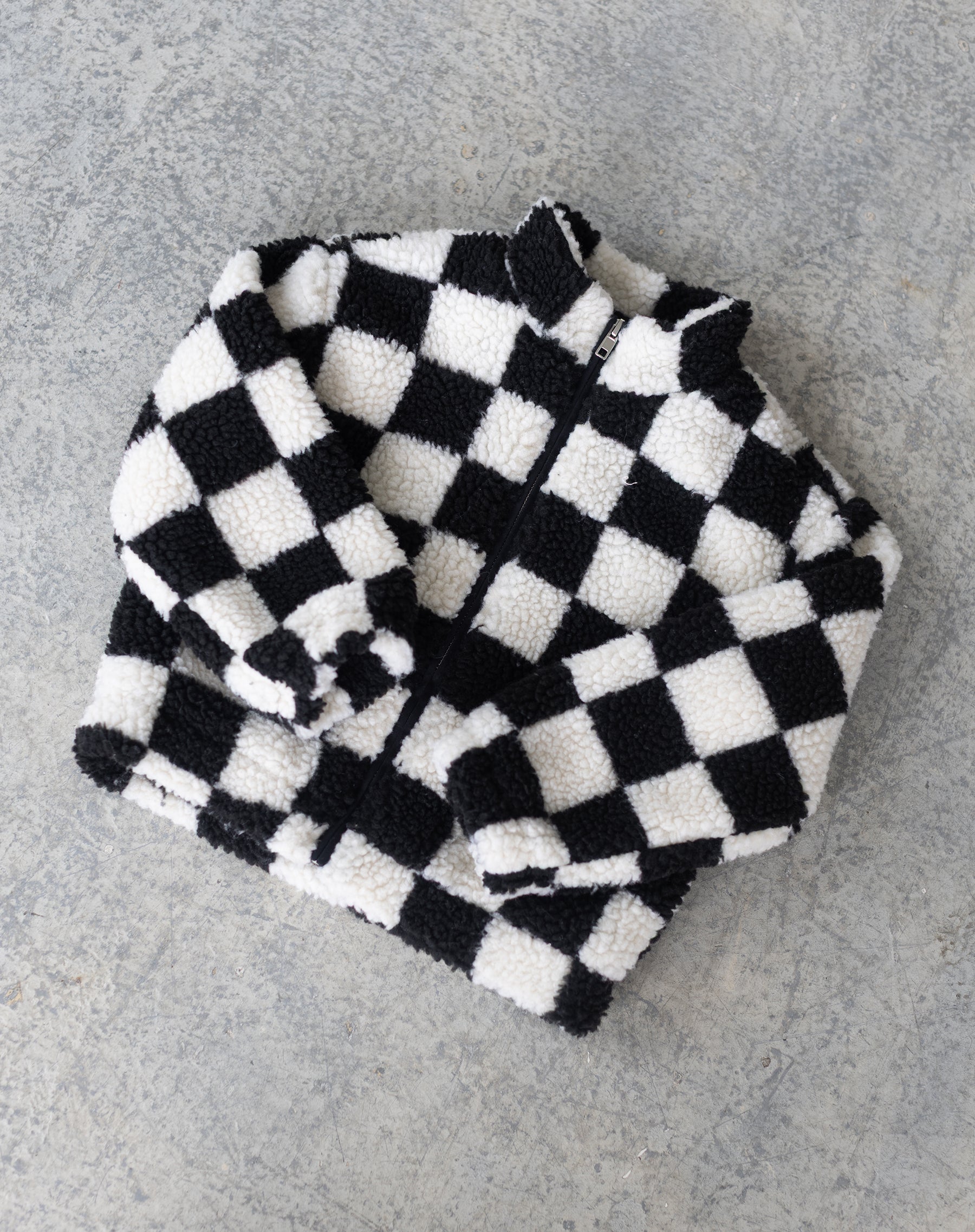 Kids Checkered Sherpa Jacket