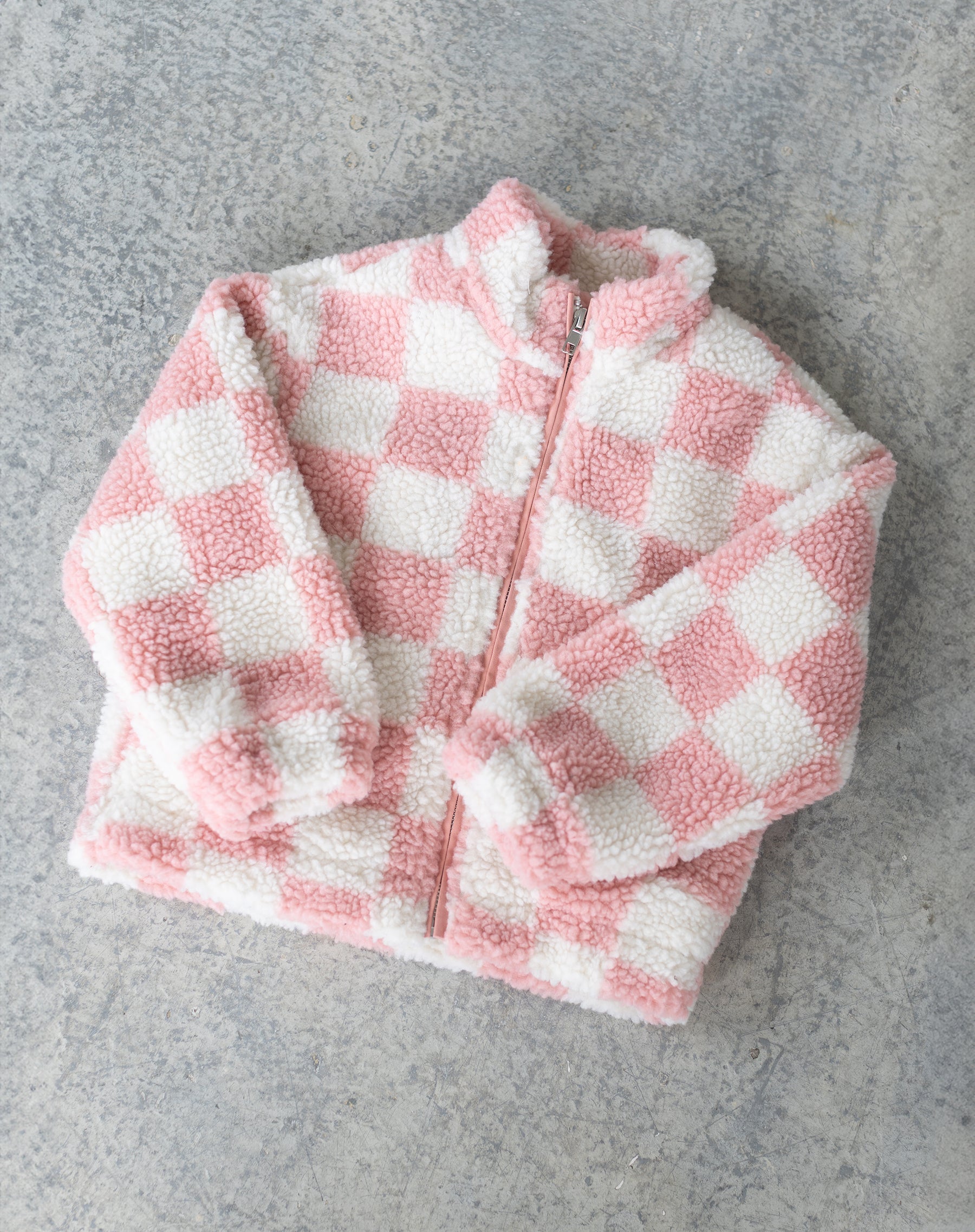 Kids Checkered Sherpa Jacket