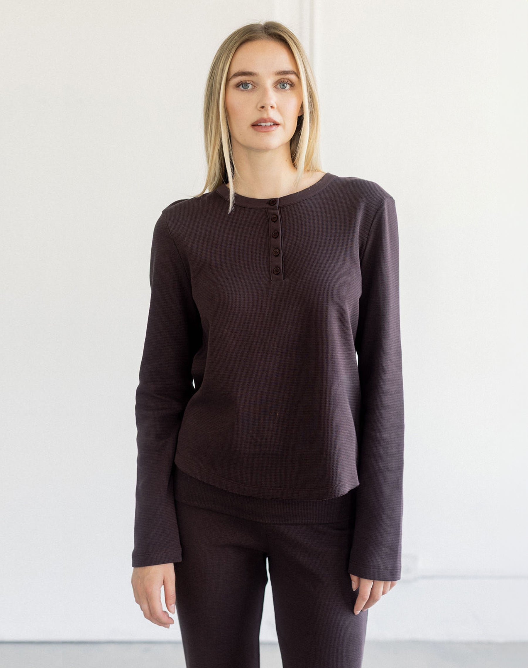 Waffle Henley Top