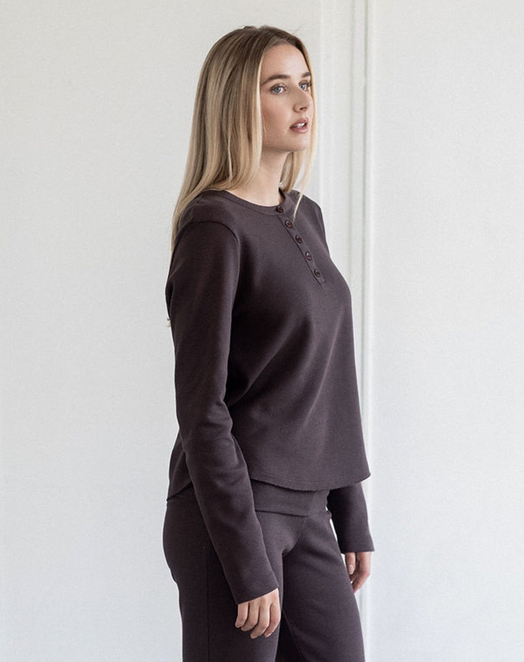 Waffle Henley Top