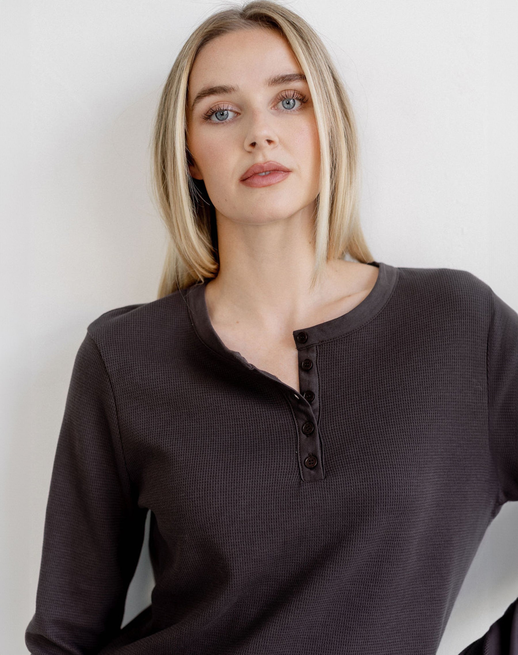 Waffle Henley Top